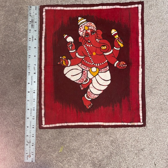 12 x 14 (inches) small Ganesh Batik Tapestry - Picture 2 of 2